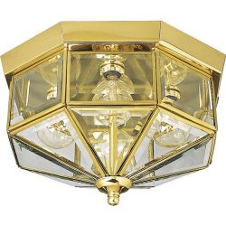 Progress Lighting P5789-10 Octagonal Close-To-Ceiling Fixture with Clear Bound Beveled Glass, Po ...