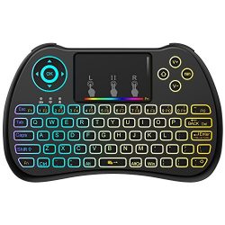 (Upgraded Version) Aerb 2.4GHz Colorful Backlit Mini Wireless Keyboard with Mouse Touchpad Recha ...