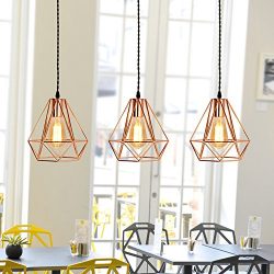 Vintage Matel Shade Pendant Light E27 Edison 3-lights Golden Plated Hanging lamp LOFT Bar Kitche ...