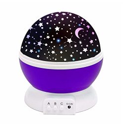 Projector Night Light, SOLMORE 4 LED Beads Rotating Star Night Lighting Lamp Moon Sky kids Proje ...