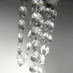 HDYD 13 Feet Crystal Beads Chain Garland of Clear Chandelier Bead Lamp Chain