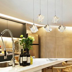 DINGGU™ Modern Lighting Island Crystal Chandelier Pendant Lamp Fixtures 5 Lights Halogen Bulbs I ...