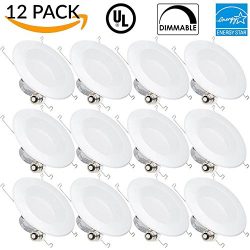 Sunco Lighting 12 PACK – 13W 5/6inch Dimmable LED Retrofit Recessed Lighting Fixture Baffl ...