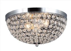 Elegant Designs FM1000-CHR Elipse Crystal 2 Light Ceiling Flush Mount, Chrome