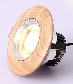 LED Spotlight Recessed Retrofit Lighting Fixture Kit,Low Volt Small Round Real Wood Spot Lamps w ...