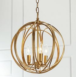 Docheer Wrought Iron Chandelier Ceiling Light Gold Industry Globe Chandelier Lighting Rustic Met ...