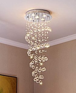 Saint Mossi Chandelier Modern K9 Crystal Raindrop Chandelier Lighting Flush mount LED Ceiling Li ...