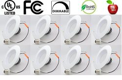 8 Pack Bioluz LED 6″ LED Recessed Lighting Fixture Dimmable 12 Watt (75 Watt Equivalent) U ...