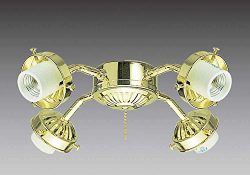 Volume Lighting V0904 4 Light Ceiling Fan Light Kit, Polished Brass