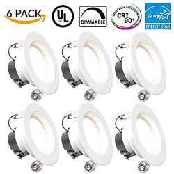 6 PACK – 11Watt 4″- Inch ENERGY STAR UL-Listed Dimmable LED Downlight Retrofit Baffl ...