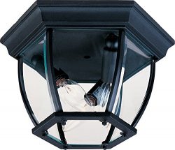 Maxim 1029BK Maxim 3-Light Outdoor Ceiling Mount, Black Finish, Clear Glass, CA Incandescent Inc ...