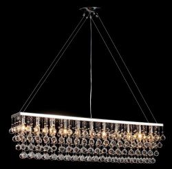 Chandelier w/ Crystal Modern Contemporary “Rain Drop” Chandeliers Billiard Pool Tabl ...