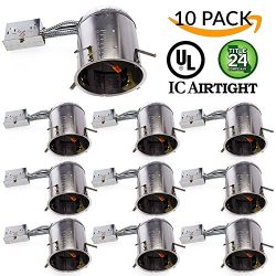 Sunco Lighting 10 PACK – 6″ inch Remodel LED Can Air Tight IC Housing LED Recessed L ...