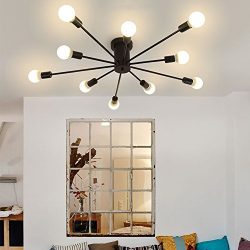 LINSGROUP Modern Snail Retro Style Creative Design Metal Texture Flush Mount Chandelier Ceiling  ...