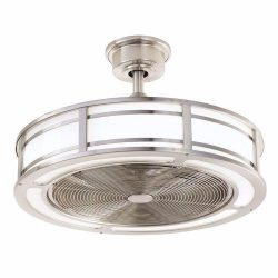 Brette 23 in. LED Indoor/Outdoor Brushed Nickel Ceiling Fan