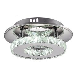 Modern Crystal Chandelier Lighting TOPSHARP LED Ceiling Lamp Light Pendant Lamp Fixture for Bedr ...