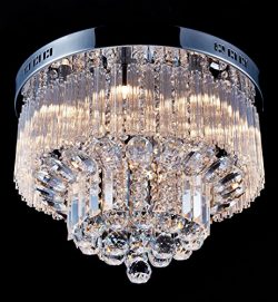 Saint Mossi Chandelier Modern K9 Crystal Raindrop Chandelier Lighting Flush mount LED Ceiling Li ...