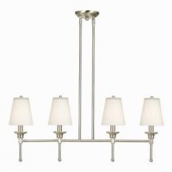 Sadie Collection 4 Light Satin 14″h x 5″w x 32″d Satin Nickel