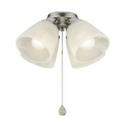 Harbor Breeze 4-Light Brushed Nickel Ceiling Fan Light Kit with Smart Twist and Alabaster Glass  ...