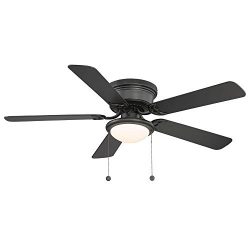 Hampton Bay Hugger 52 in. Black Ceiling Fan With Light