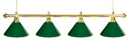 72″ Pool Table Light – Billiard Lamp Brass Rod Choose Burgundy , Green or Black Meta ...