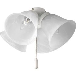 Progress Lighting P2643-30 4-Light Universal Fan Light Kit, White