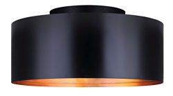 Canarm Oxyura 2 Light Flush Mount with Metal Shade – Black/Bronze