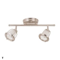 Globe Electric 5817501 2 Light Track Lighting Kit, Brushed Steel Finish with Frosted Glass Track ...