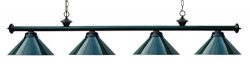 72″ Pool Table Light Billiard Lamp Choose Green Burgundy or Black with Metal Shades (Green)