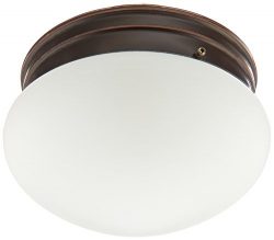 Nuvo Lighting 60/2643 Two Light Medium Mushroom Flush Mount Ceiling Fixture with Frosted Glass Shade