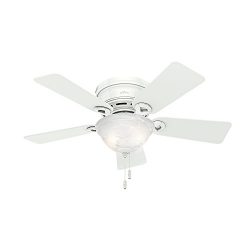 Hunter Fan Company 51022 Conroy 42-Inch Snow White Ceiling Fan with Five Snow White Blades and a ...