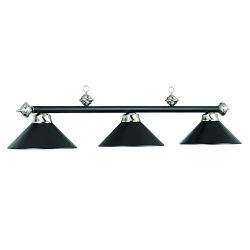 54″ 3 Lamp Hanging Pool Table Light – Matte Black