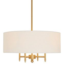 Stone & Beam Classic 4-Arm Chandelier, 42″H, White Shade