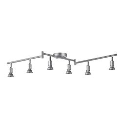 Globe Electric Payton 6 Foldable Track Lighting, Painted Finish 59351, Silver