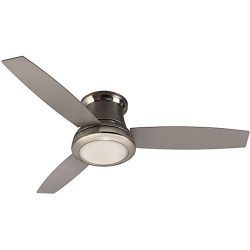 Harbor Breeze Sail Stream 52-in Brushed Nickel Flush Mount Indoor Ceiling Fan with Light Kit and ...