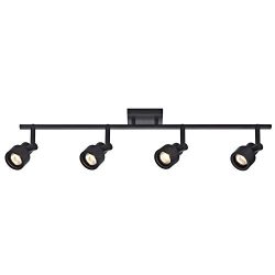 Track Light with 4 Stepped Cylinder Spot Lights – Black – GU10 Base