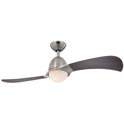 7216100 Solana 48-Inch Brushed Nickel Indoor Ceiling Fan, Light Kit with Opal Frosted Glass