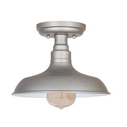 Design House 519876 Kimball 1 Light Semi Flush Mount Ceiling Light, Galvanized Steel Finish