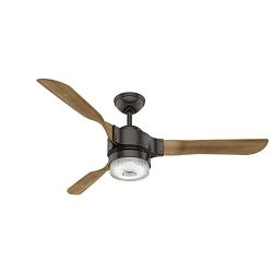 Hunter 54 in. Industrial Ceiling Fan in Noble Bronze with LED Light and Remote, Amazon Alexa Com ...