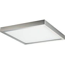 GetInLight Square 10-inch Dimmable Flush Mount Ceiling Fixture, 17 Watt, Brushed Nickel Finish,  ...