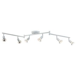 DnD 6-Light Adjustable Track Lighting Kit – Flexible Foldable Arms- GU10 Halogen Bulbs Inc ...