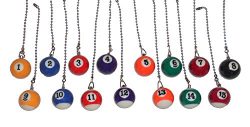 pool table Billiard Ball CEILING Fan Pull light chain (Assorted Colors)