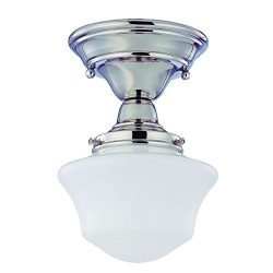 6-Inch Schoolhouse Ceiling Light in Polished Nickel Finish