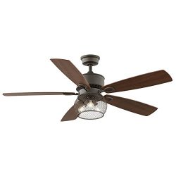 Kichler Clermont 52-in Satin natural bronze Indoor Downrod Mount Ceiling Fan with Light Kit and  ...