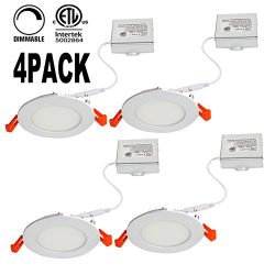 Dimmable Slim Led Downlight OOOLED 4 Inch 9W (65W Equivalent) ETL Listed 600LM 3000K Junction Bo ...