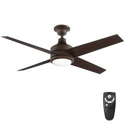 Home Decorators Collection Mercer 52 in. Integrated LED Indoor Oil Rubbed Bronze Ceiling Fan wit ...