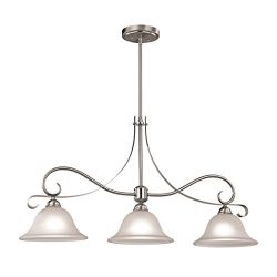 Thomas Lighting Brighton 3-light Island Pendant, Brushed Nickel