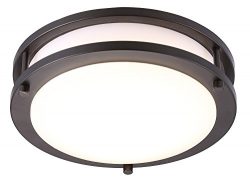 Cloudy Bay LED Flush Mount Ceiling Light,10 inch,17W(120W equivalent) Dimmable 1150lm,3000K Warm ...