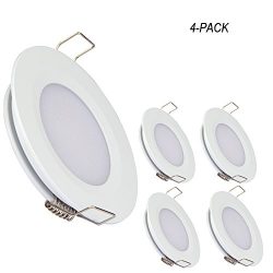 acegoo RV Boat Recessed Ceiling Light 4 Pack Super Slim LED Panel Light DC 12V 3W Full Aluminum  ...