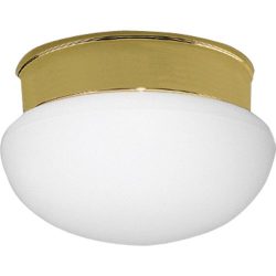 Progress Lighting P3408-10 1-Light Close-To-Ceiling Fixture, Polished Brass